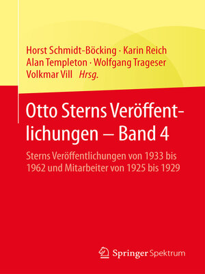 cover image of Otto Sterns Veröffentlichungen – Band 4